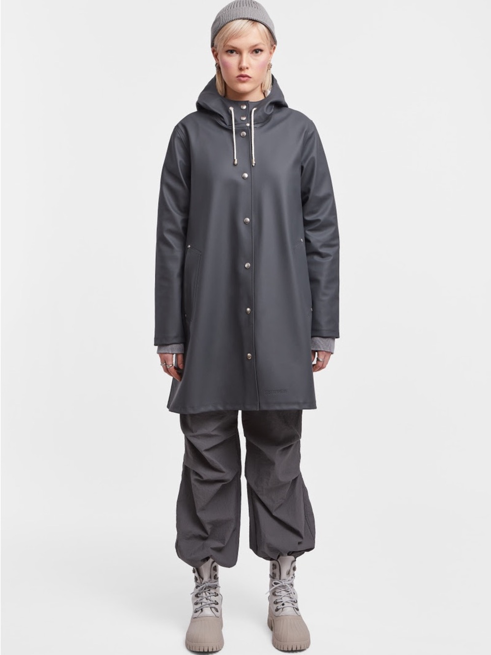 Stutterheim Dark Gray Hooded Raincoat